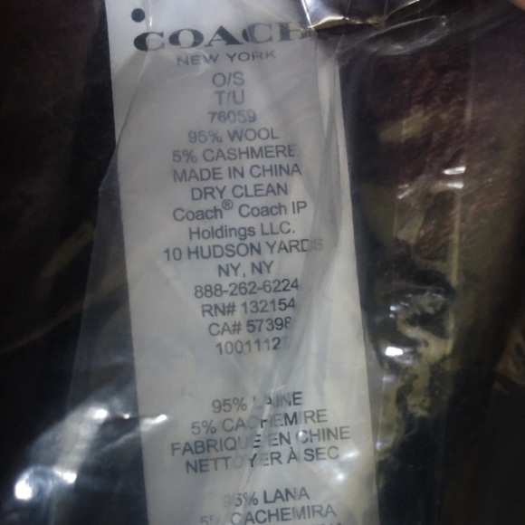 Coach 76059 Mens Varsity Sport Scarf Burgundy/ Walnut - Picture 4 of 5